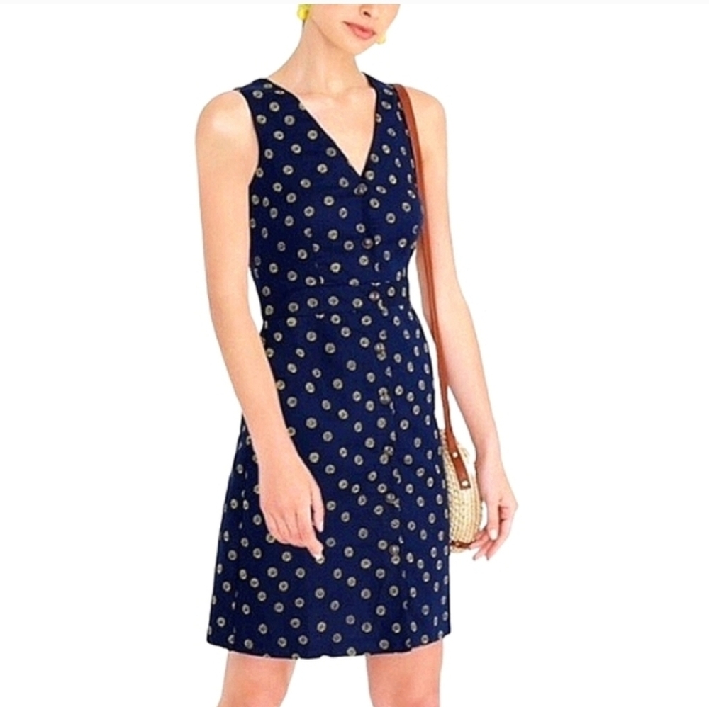 J. CREW Linen Daisy Button Front